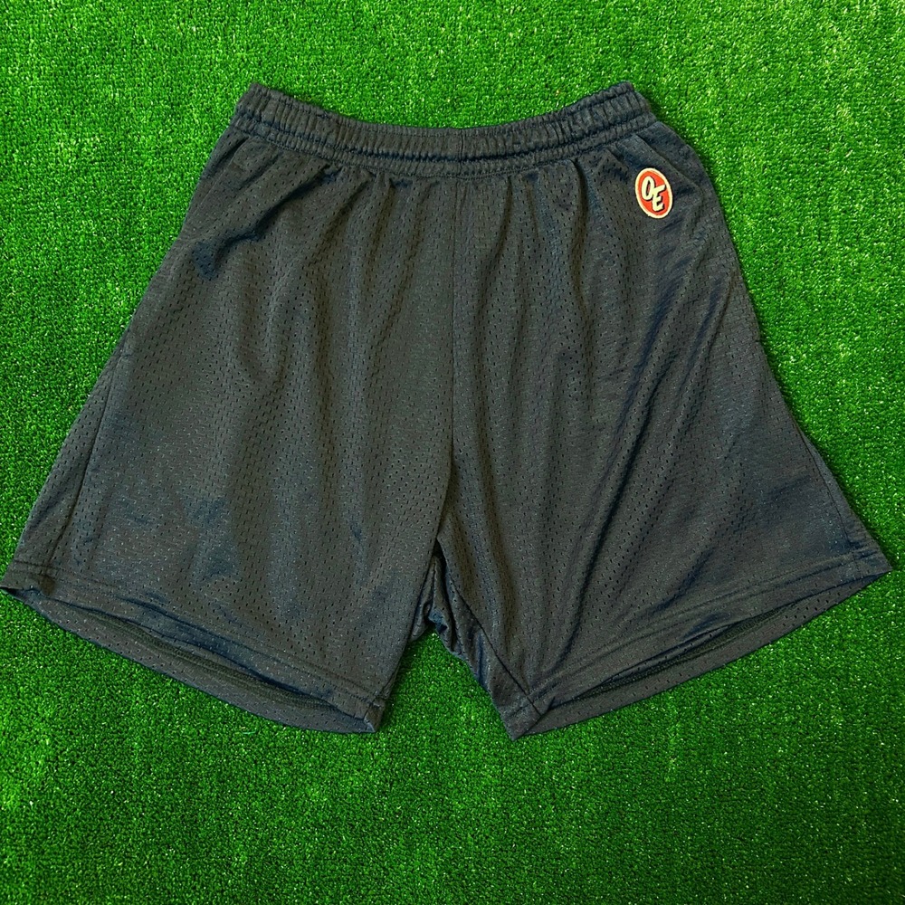 Old English Brand Mesh Shorts Mens Navy Blue OE Logo Basketball Athletic